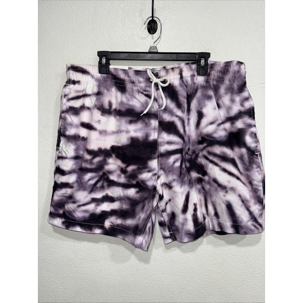 Trunks Men's XXL Swim Trunk Shorts Quick Dry Swimsuit Lined Purple Tie-dye NWT